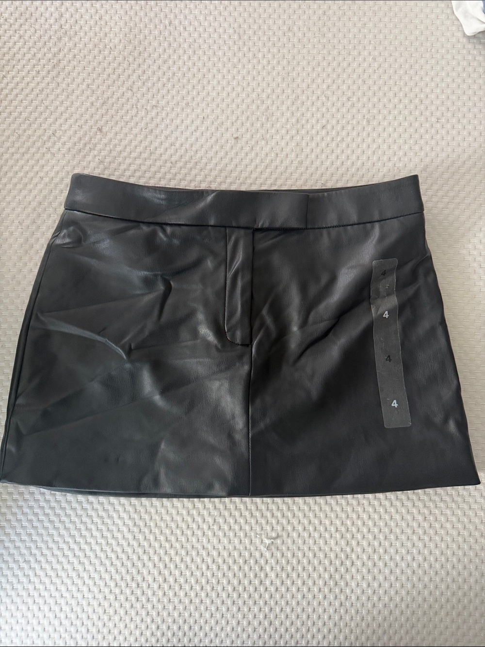 Calvin Klein Black Faux Leather Mini Skirt